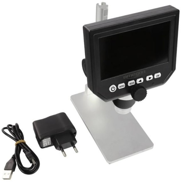 Omegon Microscópio estéreo Digistar 1x-600x, LCD 4.3''