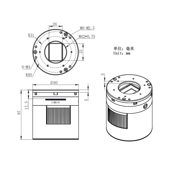 ZWO Câmara ASI2600MC Pro Color