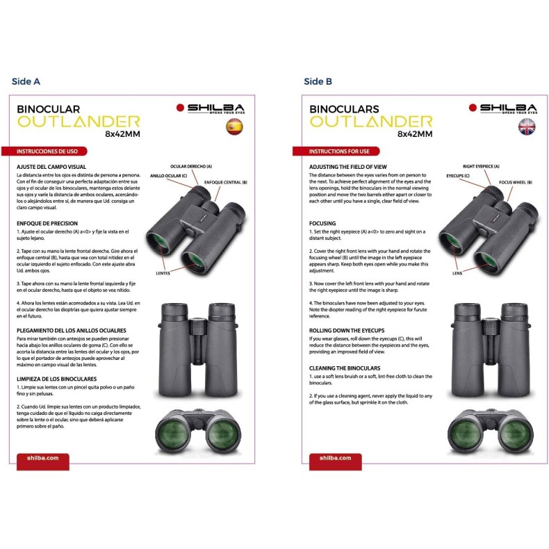 Binóculos Shilba Outlander 10x42 Binóculos Shilba Outlander 10x42