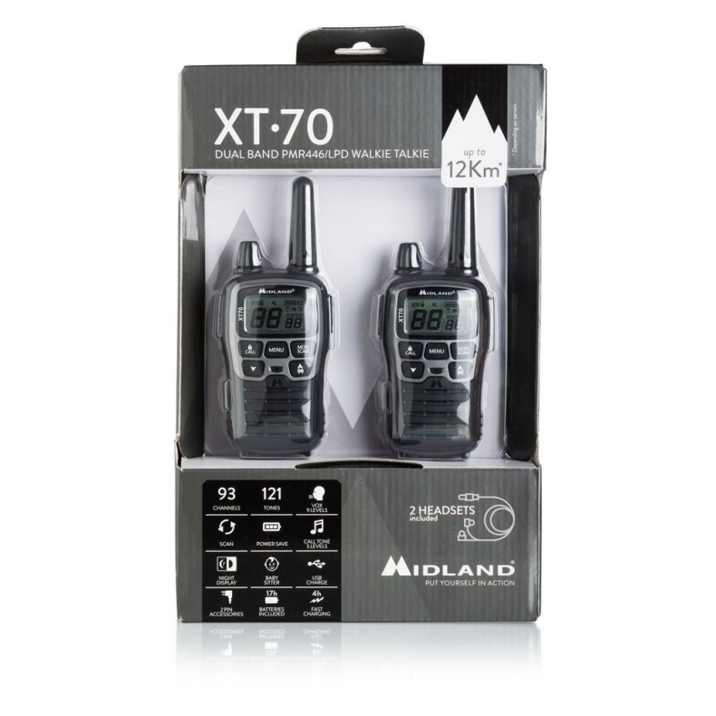 Rádio XT70 casal pmr446 Midland