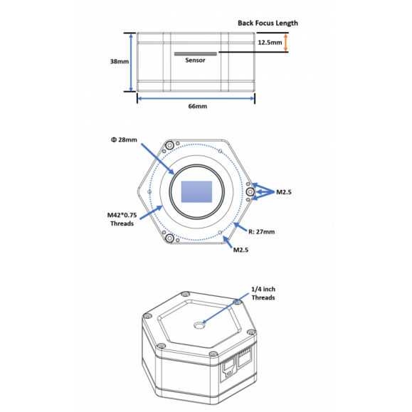 Player One Neptune-C USB 3.0 (IMX178) Cor da câmara