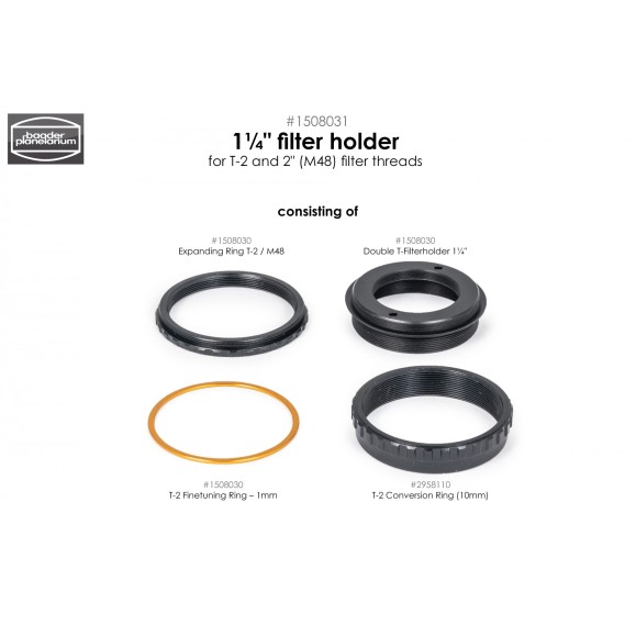 Suporte de filtro Baader de 1¼" para roscas de filtro T-2 e 2