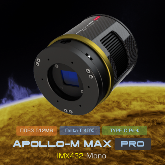 Player One Apollo-M MAX Pro USB3.0 Mono Camera (IMX432) Refrigerada