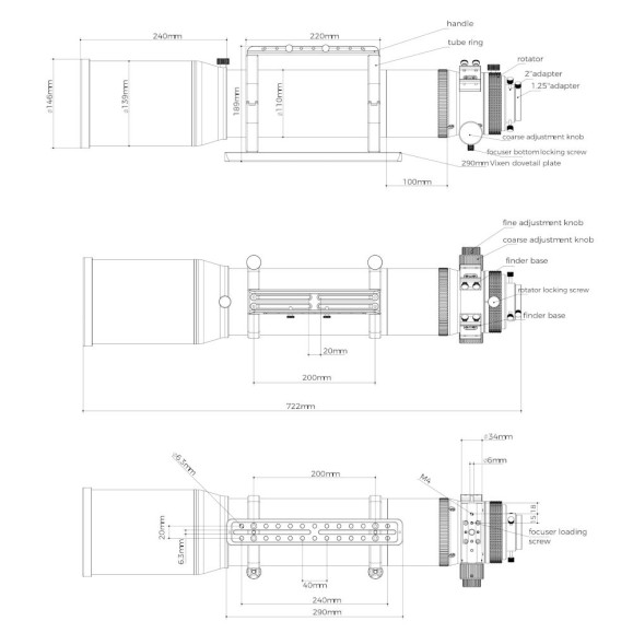 Askar Telescópio Astrográfico Triplo APO 120 mm f/7.0