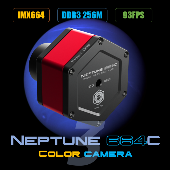 Player One Neptune-664C USB 3.0 (IMX664) Cor da câmara