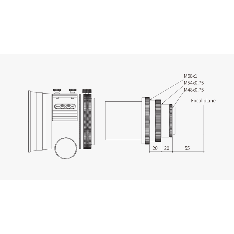 ZWO Redutor de aplanador 0,76x PARA FF80