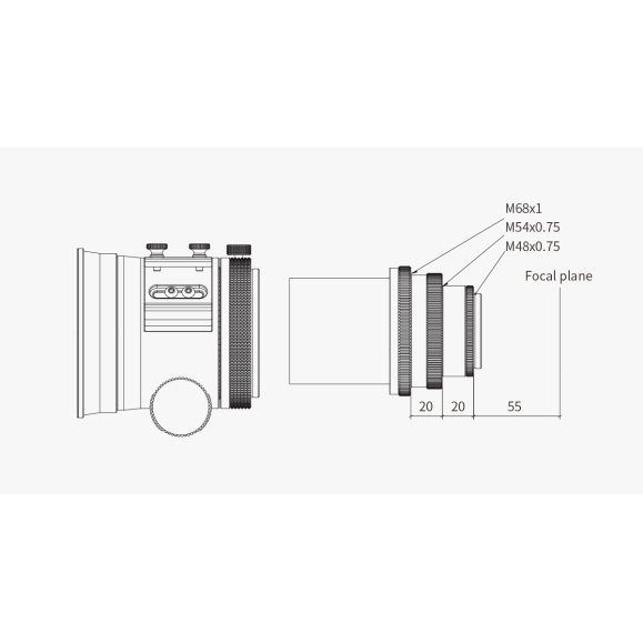ZWO Redutor de aplanador 0,76x PARA FF80