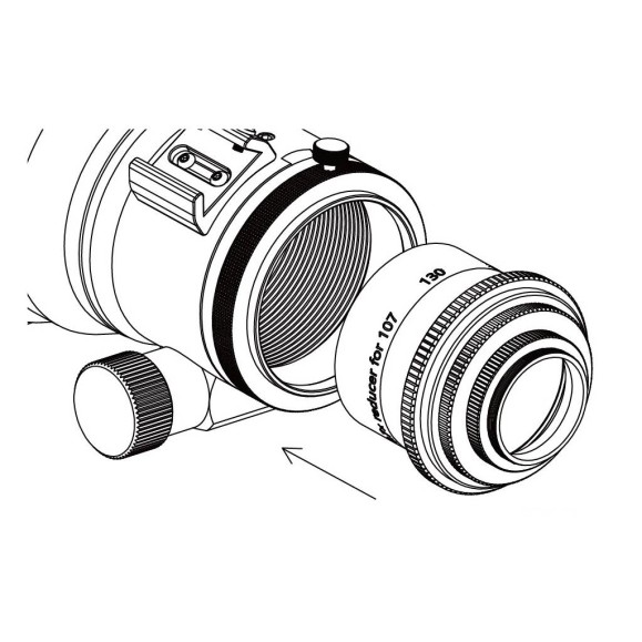 ZWO Redutor de aplanador 0,7x para FF107 & FF130