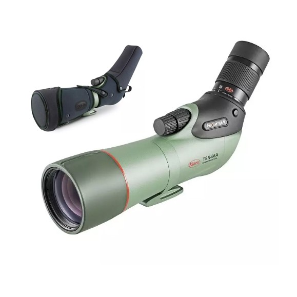 Kit de observação Kowa TSN-66A PROMINAR 25-60X zoom grande angular e estojo de neopreno