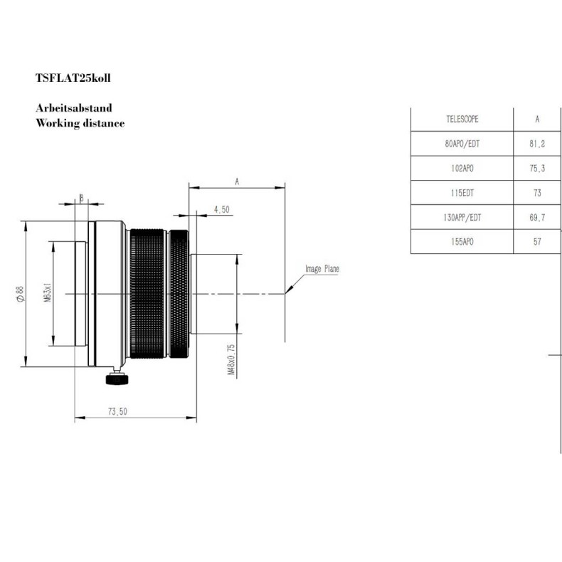TSCorretor/Flattener -Optics 1.0x... TSCorretor/Flattener -Optics 1.0x...