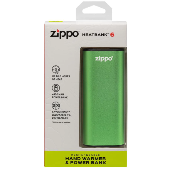 Aquecedor de mãos recarregável ZIPPO HeatBank® 6s PRETO USB