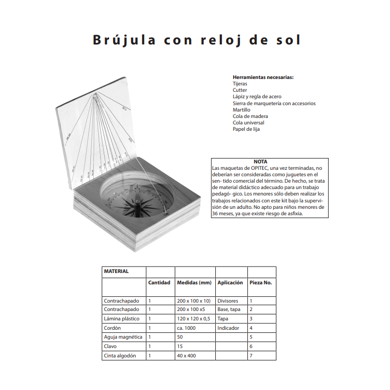 Bússola com relógio de sol
