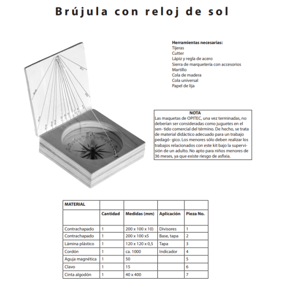 Bússola com relógio de sol