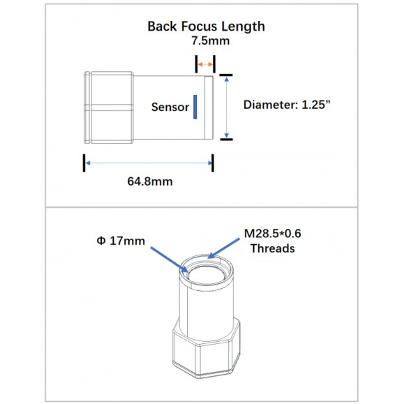 Câmara guiada Player One SEDNA-M USB 3.0 (IMX178) Mono