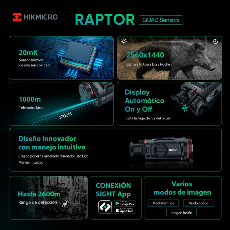 Raptor RH50LN HIKMICRO Binóculos...