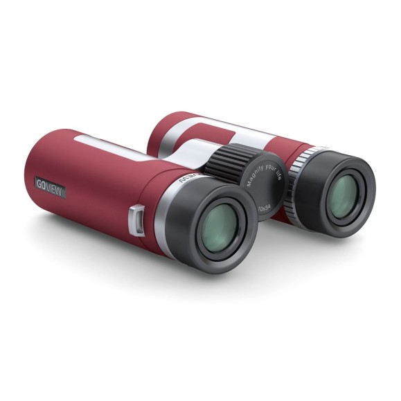 Binóculos GoView ZOOMR 10x34, vermelho rubi