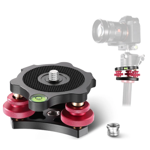 Base de nivelamento Neewer LP64 entre o tripé e a cabeça ou o suporte Seestar