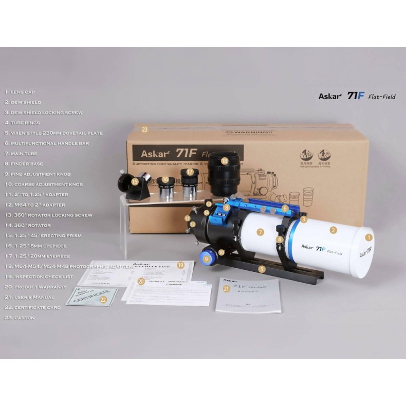 Askar 71F 71 mm f/6.9 Apocromática... Askar 71F 71 mm f/6.9 Apocromática...