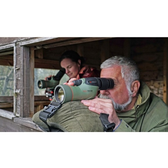 Kowa Kit de telescópio Prominar reto 55mm com ocular de zoom 17-40x WA (vidro fluorite)