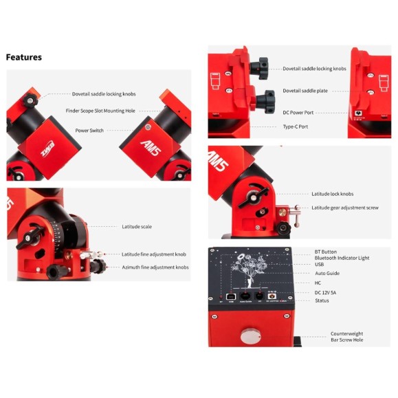 Montagem harmónica equatorial ZWO AM5N Gen.2