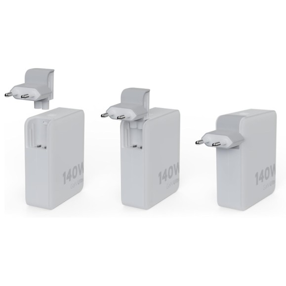 Carregador de viagem + cabo USB-C PD branco XTORM 140w GaN Ultra, 4 portas