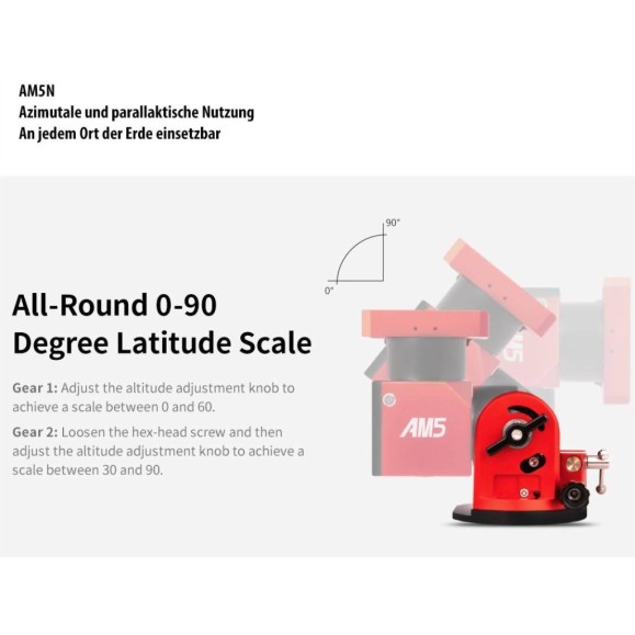 Montagem harmónica equatorial ZWO AM5N Gen.2 com tripé TC40