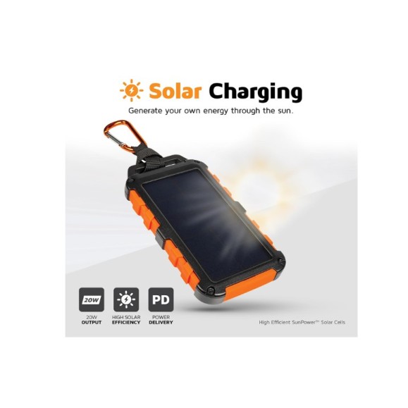 Carregador Solar - XTORM Xtreme Carregador Solar 10.000 Preto/Laranja