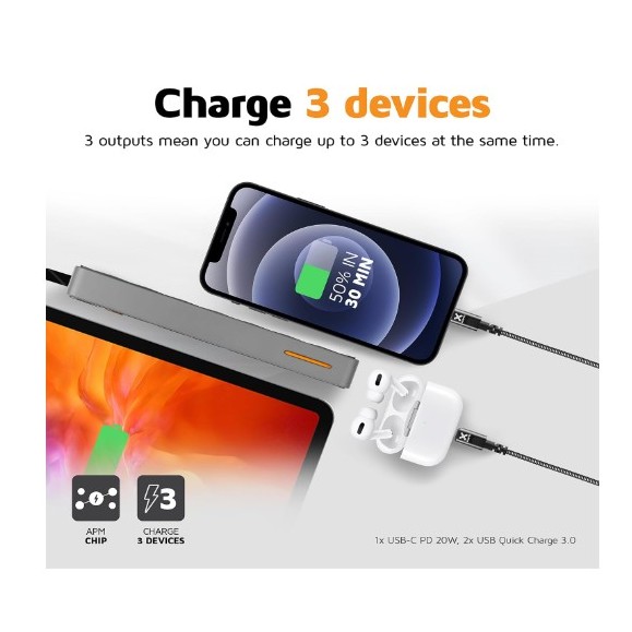 Powerbank - XTORM 20W Fuel Series Power pack 10.000 Cinzento/Laranja