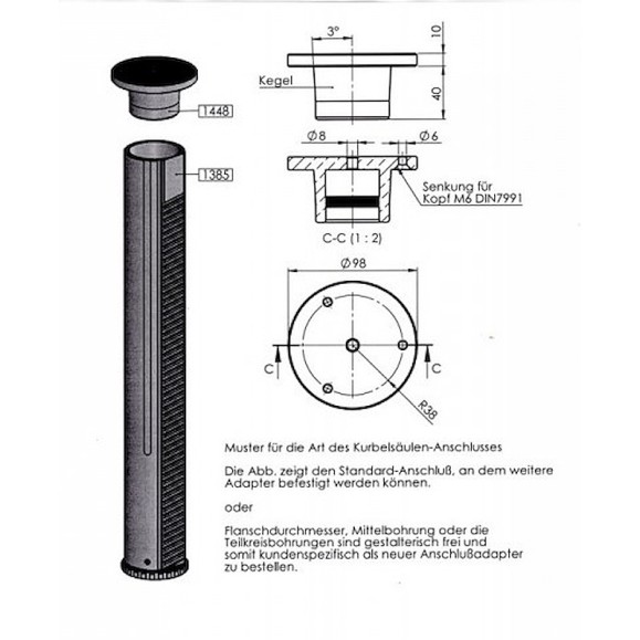 Berlebach Tripé PLANET K70 Coluna redutora com tabuleiro 37 cm + limitador de distância