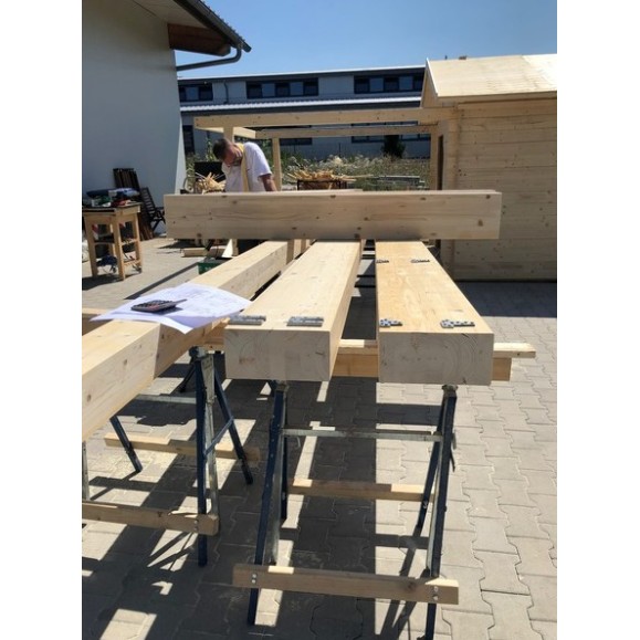 Observatório de teto deslizante em madeira Cúpula Peça Modelo ótico GreenLine MEGA-44 Configuração multi-telescópica