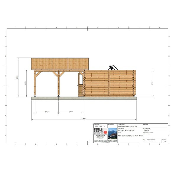 Observatório de teto deslizante em madeira Cúpula Peça Modelo ótico GreenLine MEGA-44 Configuração multi-telescópica