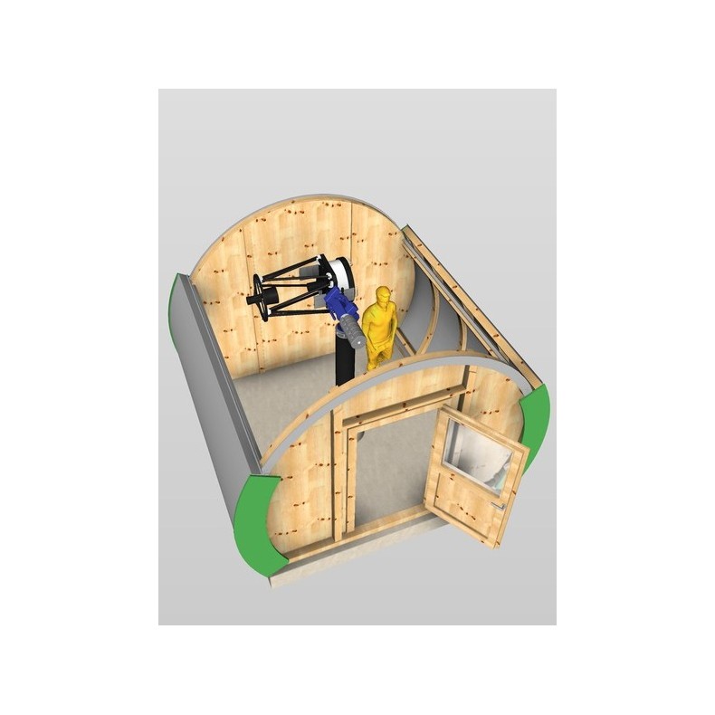Observatório de madeira com cúpula em... Observatório de madeira com cúpula em...