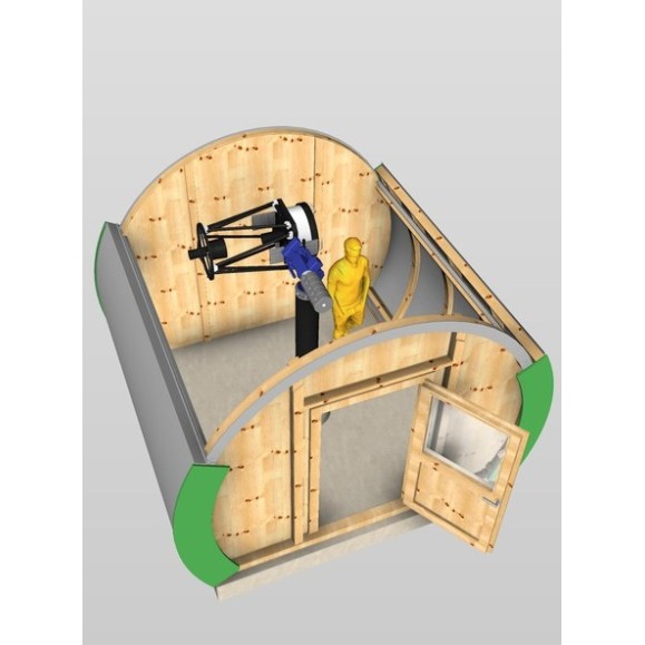 Observatório de madeira com cúpula em forma de concha Parte da cobertura ótica modelo GreenLine RC-33