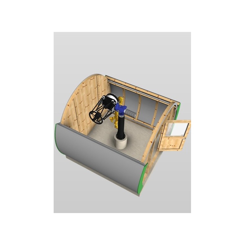 Observatório de madeira com cúpula em... Observatório de madeira com cúpula em...