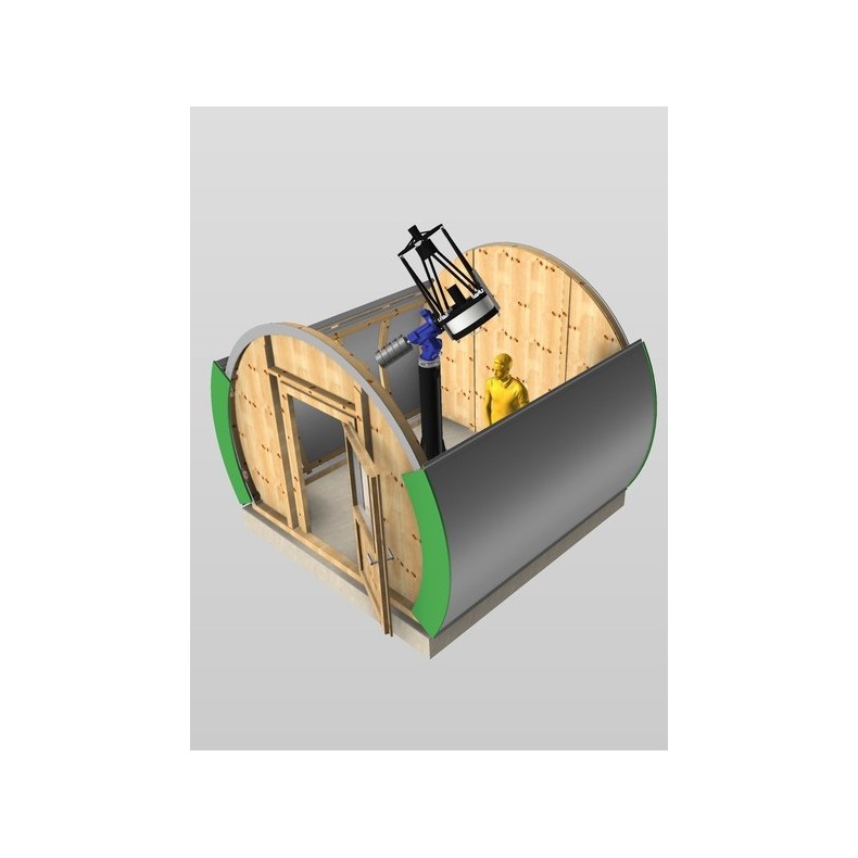 Observatório de madeira com cúpula em... Observatório de madeira com cúpula em...