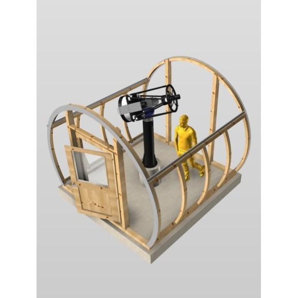 Observatório de madeira com cúpula em forma de concha Parte da cobertura ótica modelo GreenLine RC-33