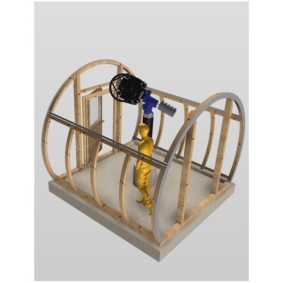 Observatório de madeira com cúpula em forma de concha Parte da cobertura ótica modelo GreenLine RC-33