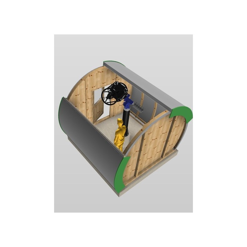 Observatório de madeira com cúpula em... Observatório de madeira com cúpula em...