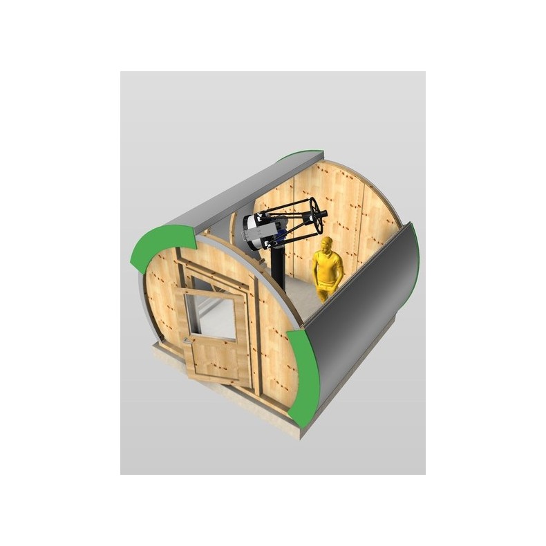 Observatório de madeira com cúpula em... Observatório de madeira com cúpula em...