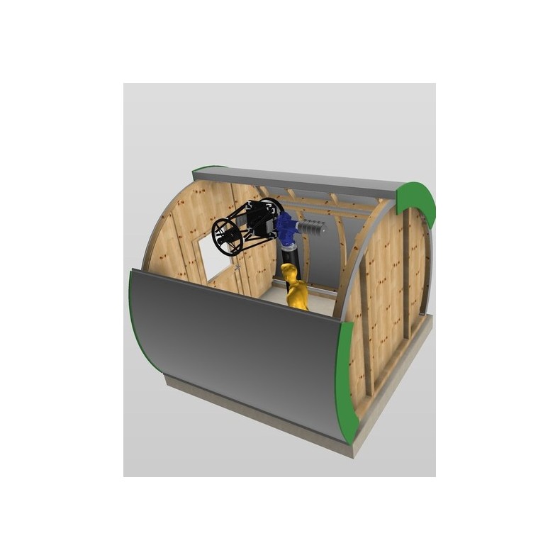 Observatório de madeira com cúpula em... Observatório de madeira com cúpula em...