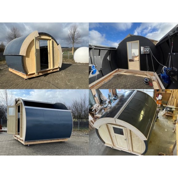 Observatório de madeira com cúpula em forma de concha Parte da cobertura ótica modelo GreenLine RC-33