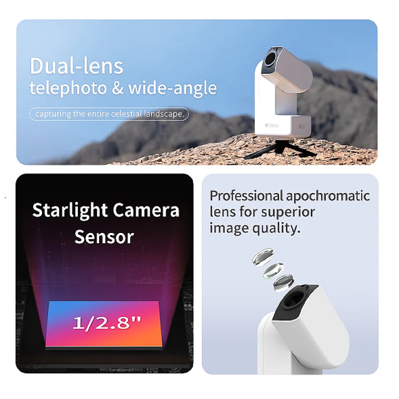 Telescópio/câmara inteligente tudo-em-um Seestar S30