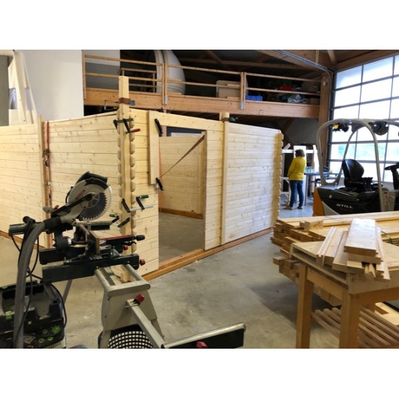 Cúpula de madeira com teto de abrir Parte ótica Modelo GreenLine MEDIUM-32 2.25x2.25M