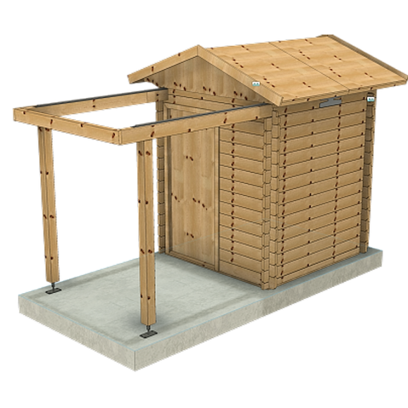 Cúpula de madeira com teto de correr Parte ótica Modelo GreenLine BIG-32 2.75x2.75M