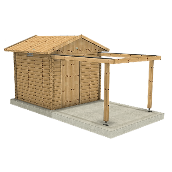 Cúpula de madeira com teto de abrir Parte ótica Modelo GreenLine MEDIUM-32 2.25x2.25M