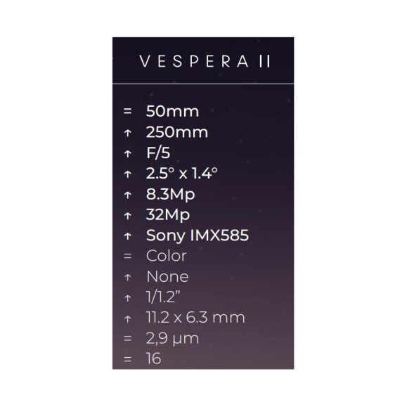 Telescópio inteligente VAONIS AP 50/250 Vespera II
