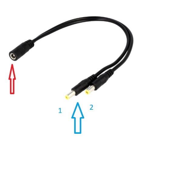 Cabo de alimentação bidirecional 5.5/2.1mm e 5.5/2.5mm para Wave 150i