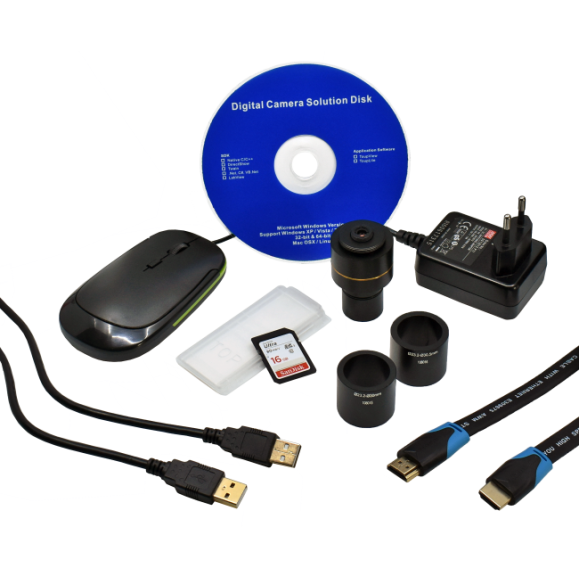 Kit de câmara de microscopia USB 2.0 BMS 5 Mp HDMI + WIFI