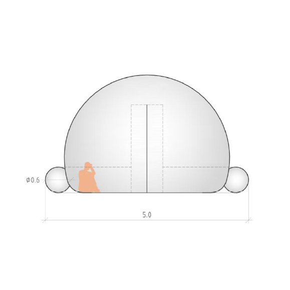 Cúpula insuflável portátil para planetário 5m sem decoração