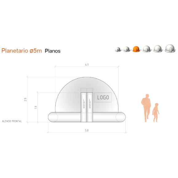 Cúpula insuflável portátil para planetário 5m sem decoração